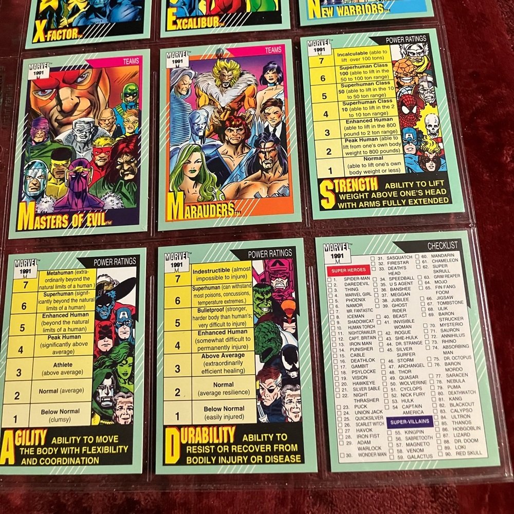 Marvel cards 1990